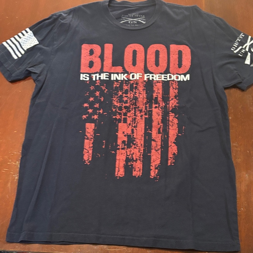 Grunt Style Dark Blue Patriotic Graphic Tee
